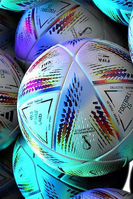 Capturing the essence of the Qatar World Cup with the official FIFA portrait, featuring the iconic ball design