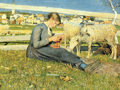 Giovanni Segantini, Ragazza che fa la calza