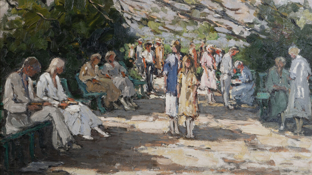 Walter Farndon, Bryant Park, New York City (detail). Courtesy of Vose Galleries