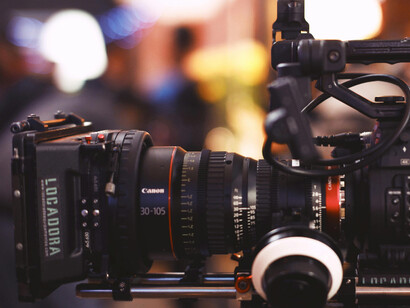 Professional film equipment used in training sessions and productions under Sir Peter’s mentorship
