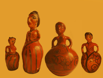 Maribel Sánchez Grijalba: Múcuras o mujeres vasija, cerámica chorotega artesanal, 2021, Costa Rica. Foto cortesía de la artista