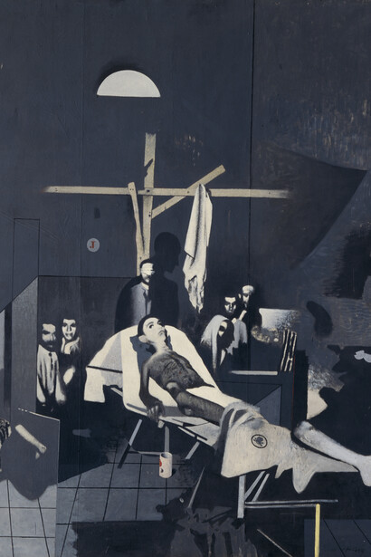 Gianfranco Ferroni, Senza resurrezione, 1968, acrilico su tela, 223 x 175,5 cm (donato alla Galleria degli Uffizi)