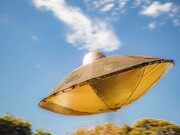 A UFO flying in the sky