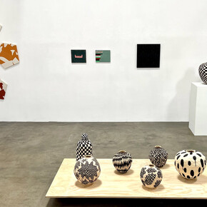 Installation view of Imperfect Geometry, 2023, Craig Krull Gallery. Courtesy of the artists and Craig Krull Gallery