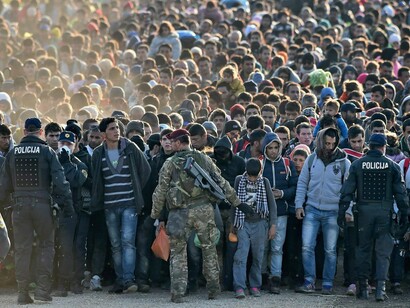 Migrants in Dobova, Slovenia
