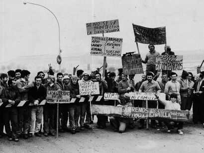 Obreros de Astarsa, Tigre, Buenos Aires, 29/05/1973. El cordón industrial de la zona norte de la Provincia de Buenos Aires hasta el sur de la Provincia de Santa Fe se caracterizó por un intenso activismo obrero y sindical y una articulación con los procesos de lucha