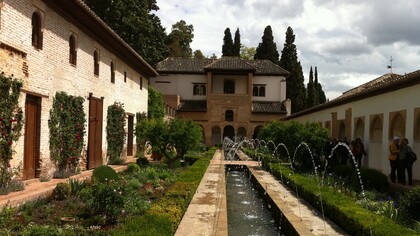 El Generalife de Granada o Jardín del Arquitecto, una almunia cercana a la Alhambra propiedad del sultán, Granada,España