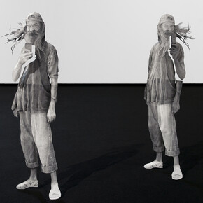 Daniel Otero Torres, El Parcero, 2014, Dessin graphite sur inox, 26 x 72 x 20 cm chacun © Daniel Otero Torres