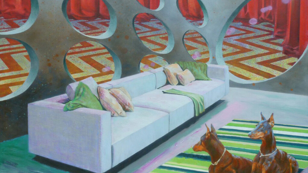 Matthew Carver, Bryce Observed a pattern forming around room 22, 2014, acrylic on canvas, 50 x 50 in