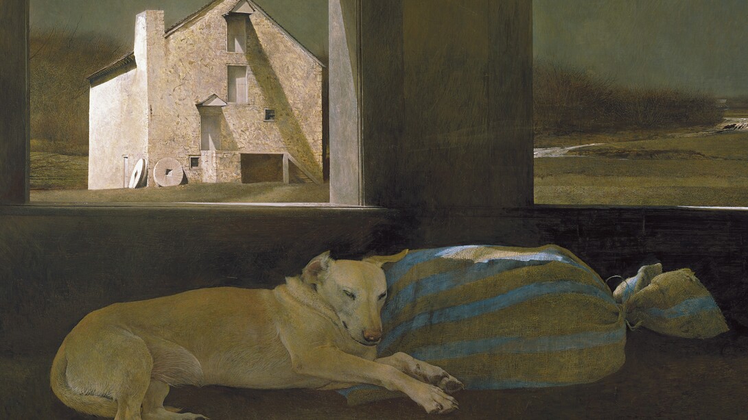 Andrew Wyeth. Durmiente nocturno. 1979. Témpera sobre tabla. 121,9 x 182,9 cm. © Andrew Wyeth. Private collection