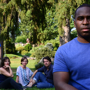 Alix Pearlstein, The Park, 2014. Production still, 3-channel HD video, 3:50 min. Courtesy of On Stellar Rays, NY. Photograph by Dan Boardman.