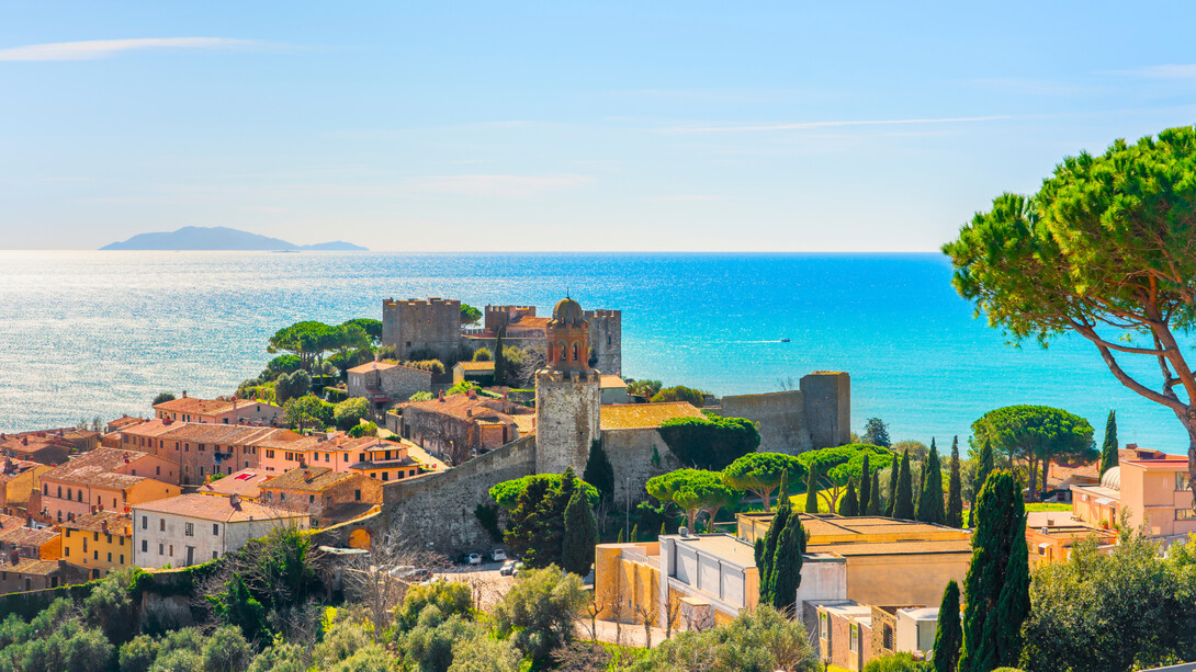 The Italian village of Castiglione della Pescaia in Maremma, Tuscany, Italy