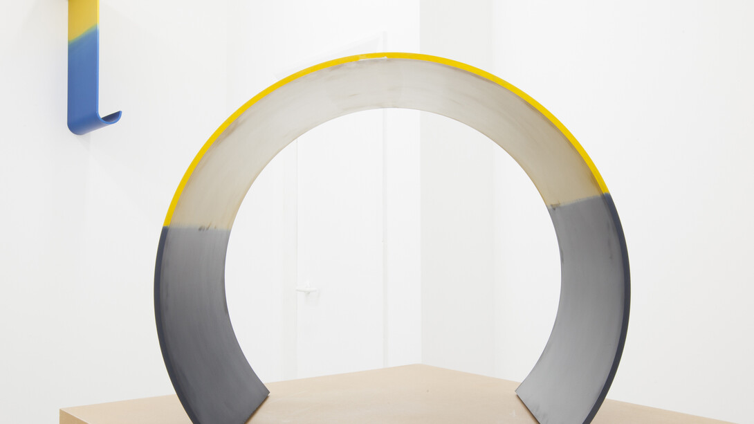 Robin Footitt, Gum Strip (c), flexed 2-colour anodised aluminium, 2014