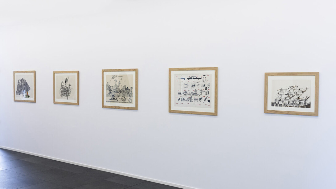 José Gamarra, El teatro de la jungla, vista de exhibición. Cortesía de Xippas Gallery