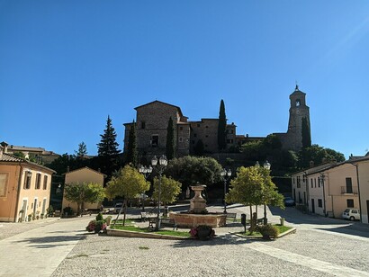 Piazza di Greccio, provincia di Rieti, Italia
