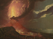 Joseph Wright of Derby, El Vesubio en erupción con las islas del golfo de Nápoles, 1776-1780 circa. Cortesía de la Gallerie d’Italia