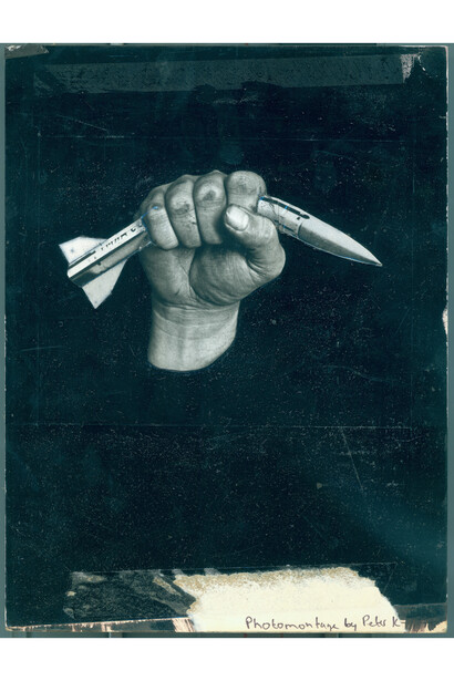 Peter Kennard, Crushed Missle (1980), original photomontage, 36.5 x 28.4 cm © Peter Kennard