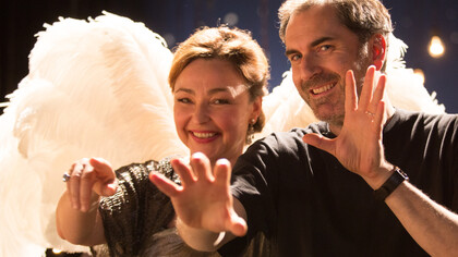 Catherine Frot e Xavier Giannoli durante le riprese di "Marguerite"