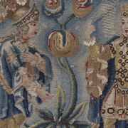 Painting with wool and silk, artwork in exhibition. Courtesy of National Gallery