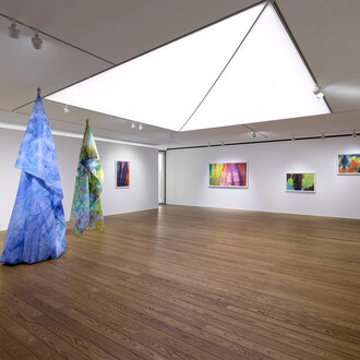 Sam Gilliam, The flow of color, exhibition view. Courtesy of Pace Gallery