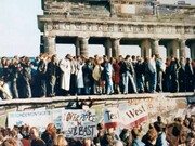 The Fall of the Berlin Wall, 1989. Image: Part of a photo documentation exhibit at the Brandenburg Gate, Berlin