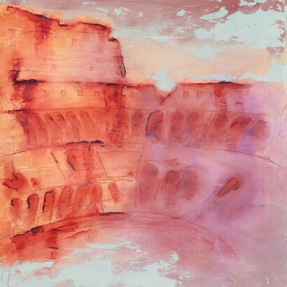 Luigi Salvatori, Colosseo, acrilico su tela, 60x60 cm, 2020