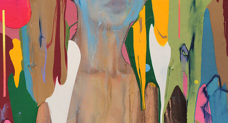 Erik Jones, A Colorful Malady, 41x51cm-16x20 inch. Watercolor, colored pencil, water-soluble wax pastel, acrylic on Rives bfk paper