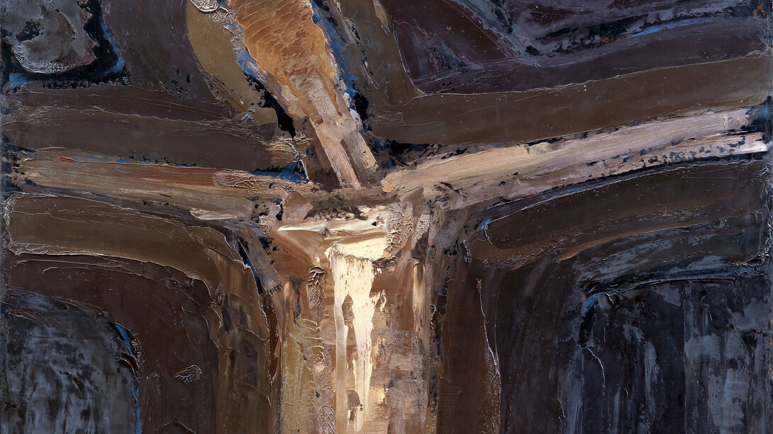 William Congdon, Crocefisso 41, dettaglio, 1966, olio su faesite, 150 x 135 cm, Milano, The William G. Congdon Foundation

