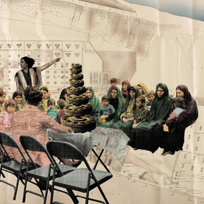 Amin Roshan Babel Towers 2019 watercolour crude oil silk screen on paper map edition of 5 45.8 x 76cm