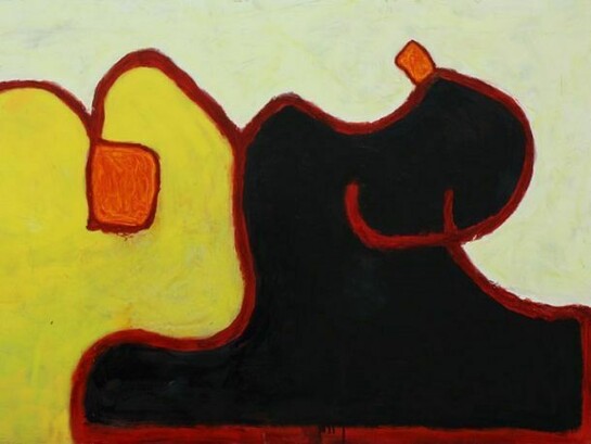 Webster, Chuck, Combination Fort, 2013, Oil and spray paint on panel, 48 x 60 inches, 121.92 x 152.4 cm