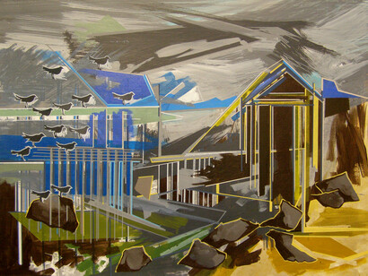 Annalisa Fulvi, Sinonimi per una pittura insulare, tecnica mista su tela, 55x70cm