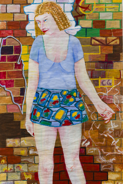 Charles Garabedian, Shy Girl, 2013, acrylic on paper and canvas, 48 x 29 inches