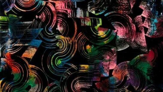 Julia Dault, Big Bang, 2013, Acrylic on canvas, oil on vinyl, 48 x 48 inches (121.9 x 121.9 cm)