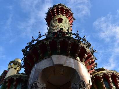 Low angle view of Gaudí's ''El Capricho'', Comillas, Spain