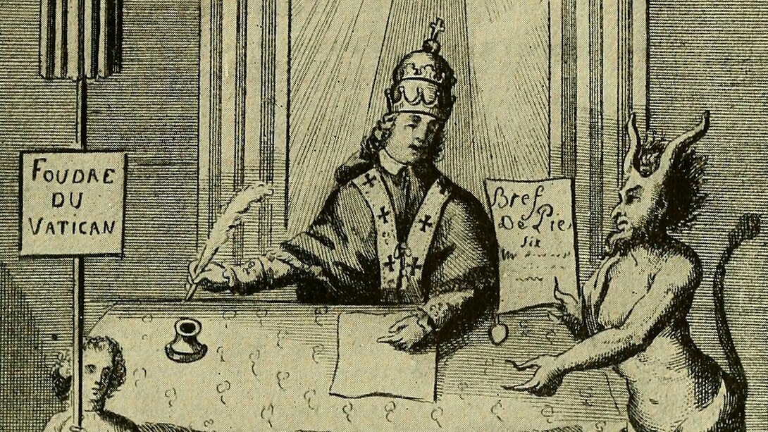 Caricatura publicada en el libro "Símbolo y sátira en la revolución francesa", Ernest Flagg, 1912