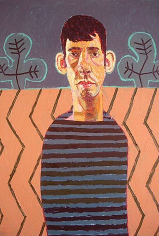 Meirion Ginsberg, Zig Zag Floor, oil on canvas, 2013, 80 x 60 cm