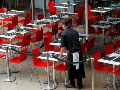 Working as a waitress in London