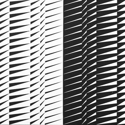 Gianfranco Zappettini, Strutture in BX in due tempi, 1966, acrylic on canvas, 100 x 200 cm, detail