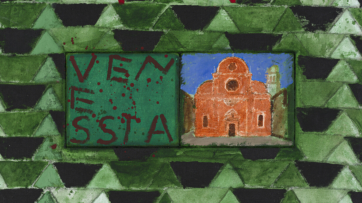Joe Tilson, The Stones of Venice I Carmini, Venessia, 2014, acrylic on canvas on wood relief, 60 x 90 cm, © Joe Tilson, courtesy Marlborough Fine Art. (Detail)