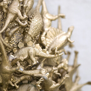 David Lihard, Funeral wreath made with toys (detail), 2013