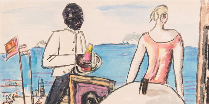 Max Beckmann (1884–1950), Zandvoort Strandcafé, 1934, Gouache und Aquarell auf Papier, 49,8 x 64,8 cm
