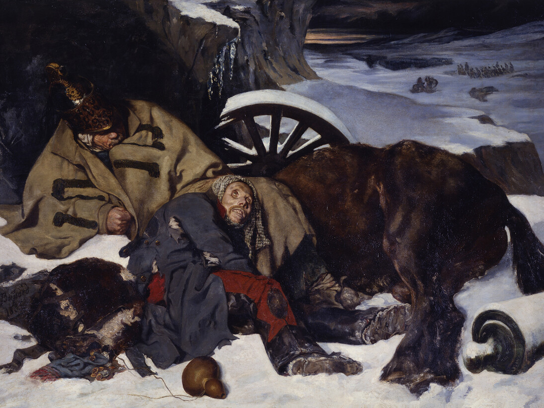 Joseph Ferdinand Boissard de Boisdenier, Scene from the retreat from Moscow, 1835, oil on canvas, Rouen, Musée des Beaux-Arts, © Musées de la Ville de Rouen