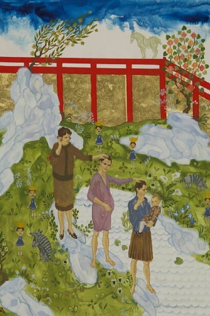 Larissa Bates, Mama Mimi, Hija, Hija, Hija, , 2012, gouache and gold leaf on panel, 10 by 8 inches