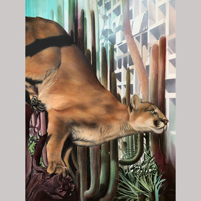 Josie Morway, The Silence, oil and ink on canvas, 48" x 36”. Courtesy of Corey Helford Gallery