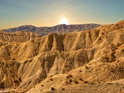 Amanecer en el desierto de Tabernas, Almería, Andalucía (España)