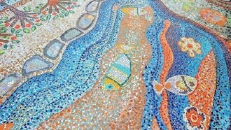 Le mosaïque de la Paroisse du Saint-Esprit. Indicatore, Arezzo, Italie.