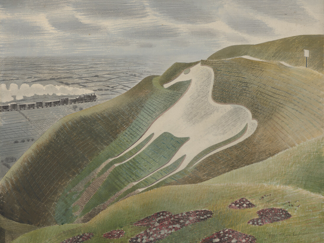 Eric Ravilious, The Westbury Horse, 1939, Watercolour and pencil on paper, Private Collection