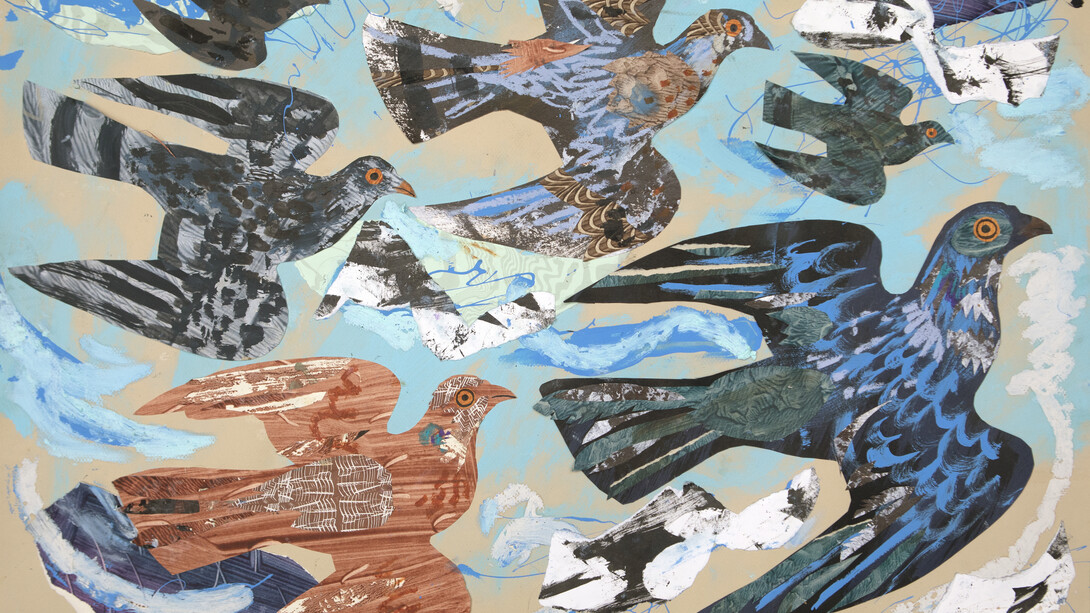 Mark Hearld, On The Wing, 2021. Photo © York Digital Image Courtesy Yorkshire Sculpture Park