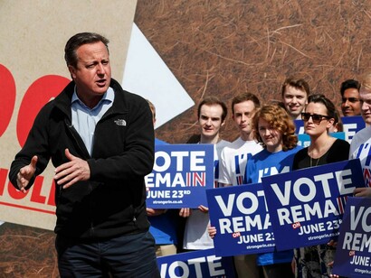 David Cameron en la campaña en contra del Brexit