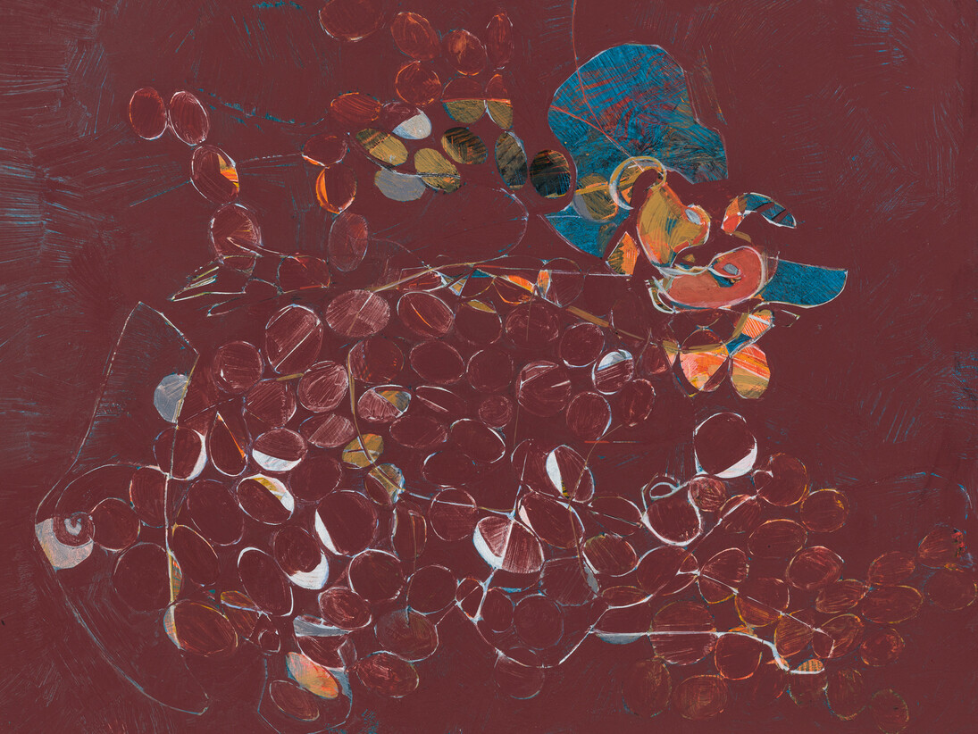Nicholas Byrne, You turn and turn. Levitating figure, 2015, oil on gessoed panel with artists frame, 50 x 40 x 2 cm, 19 3/4 x 15 3/4 x 3/4 ins, courtesy of Vilma Gold, London
